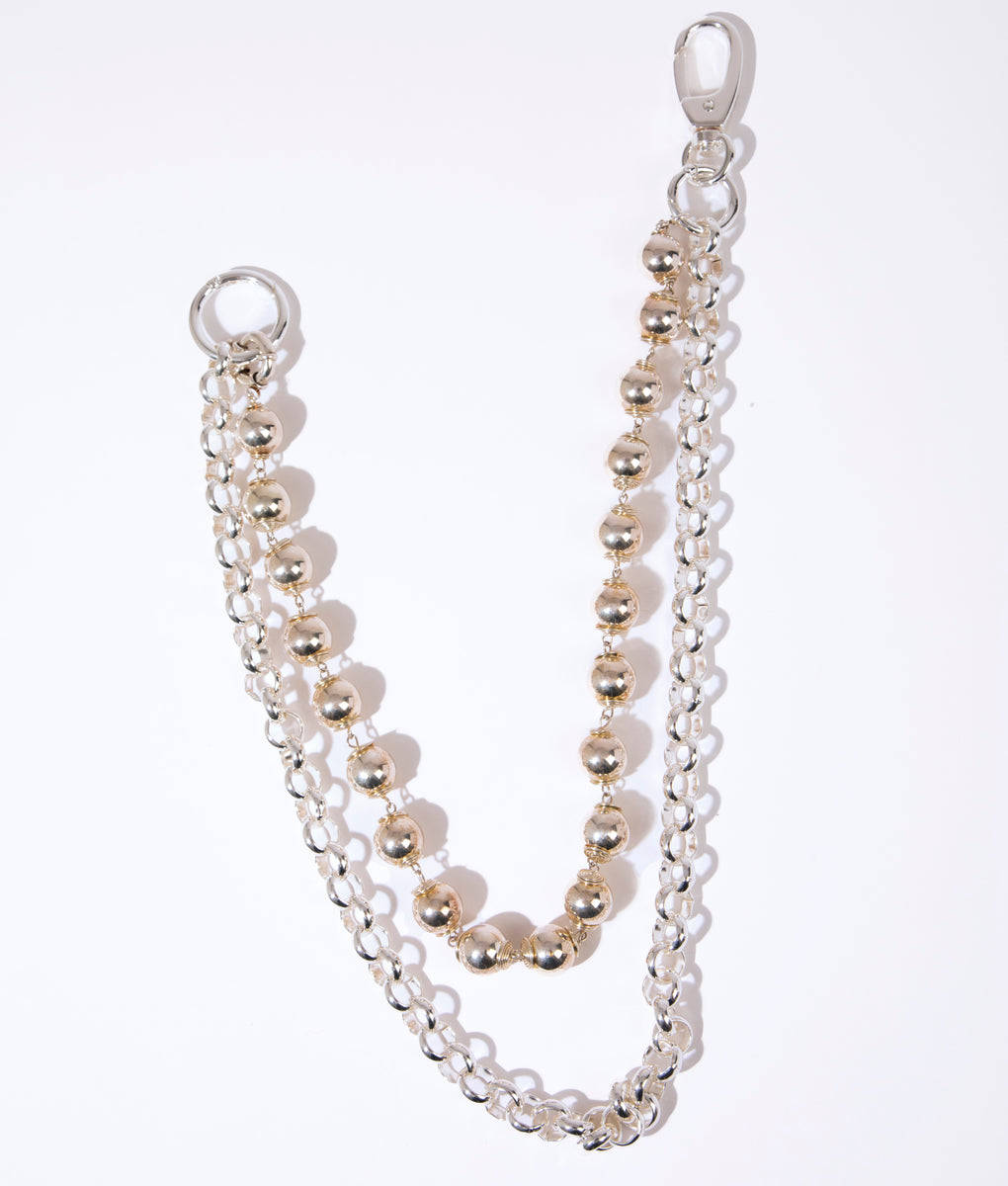 PEARL OCTOPUSS.Y SILVER SPHERE WALLET CHAIN The Jewellery Showroom